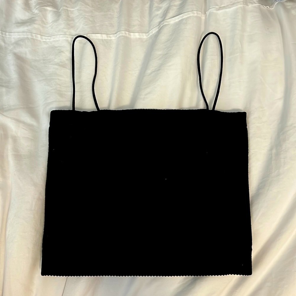 black cropped tank top from Francesca’s, size XS